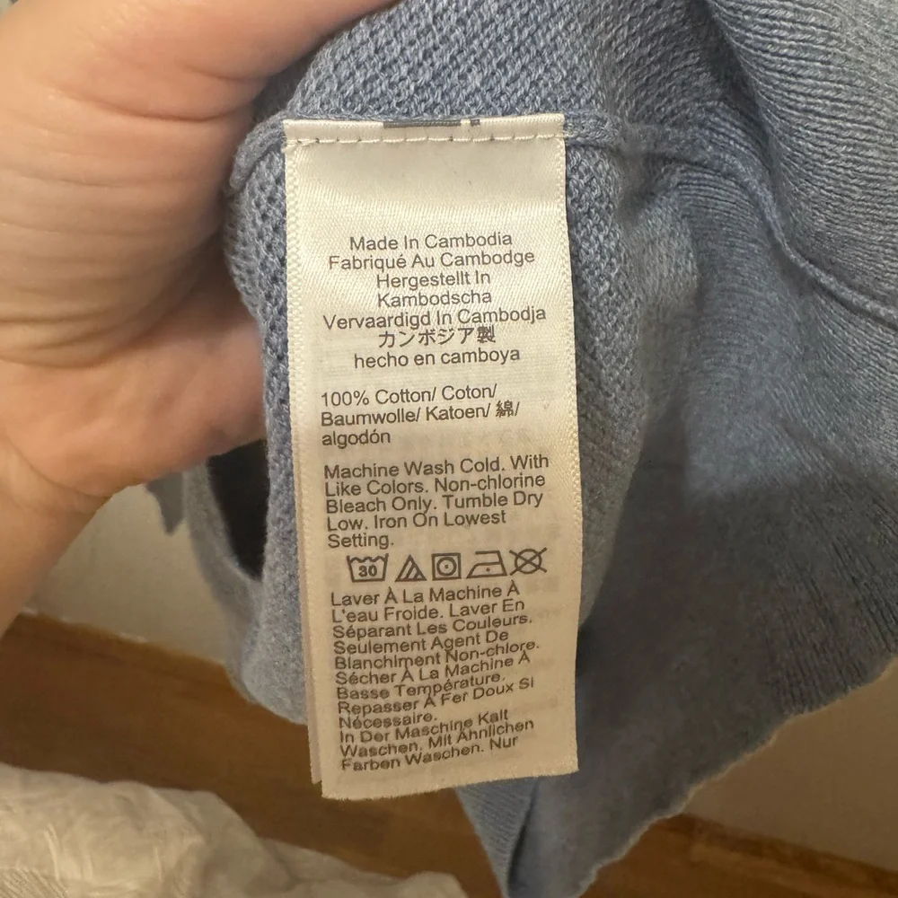 J. Crew Mens Blue Cotton Sweater
